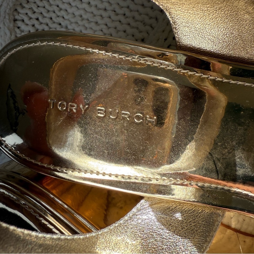 Tory Burch Bombe Cross Strap Platform Size 8 1/2 - Picture 7 of 8